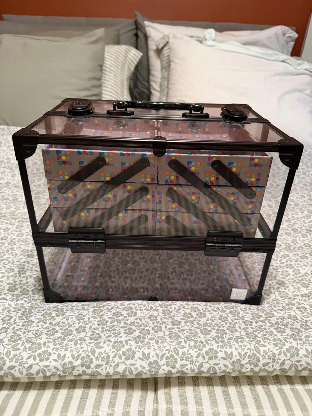 Caboodles Black Frame Cosmetic Organizer with Multicolor Drawer Pattern - Picture 1 of 6